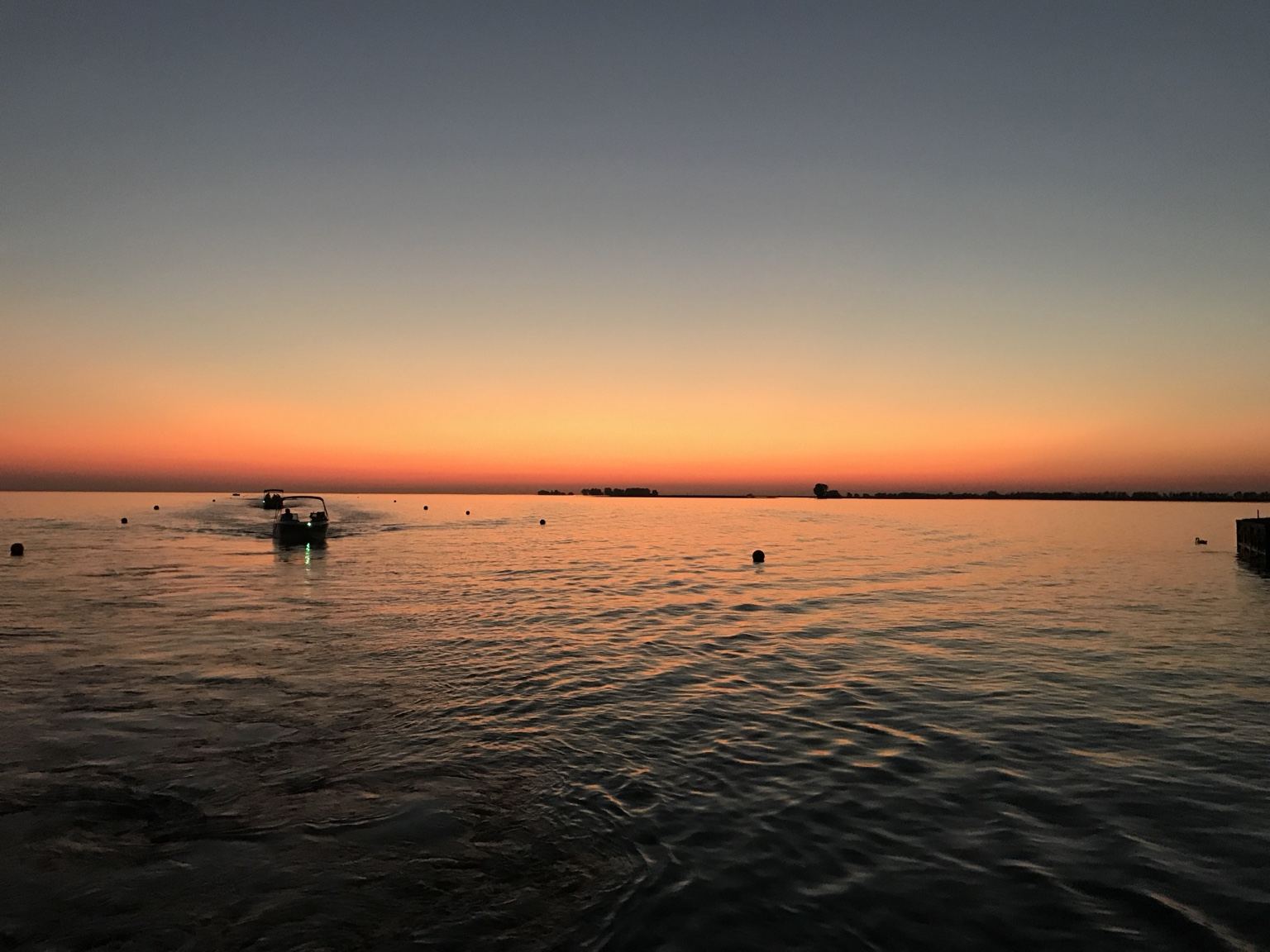 Sunset over the water near Mitchell's Bay